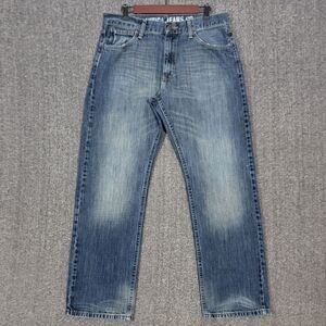 Nautica Jeans Mens 34x30* Blue Relaxed Fit Straight Leg 100% Cotton Faded Denim